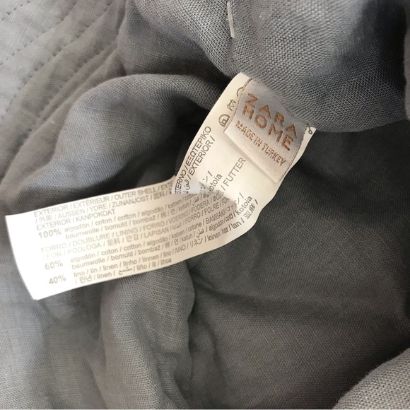 Zara Cotton Linen Blend Terry Bucket Hat - Blue - Picture 5 of 6